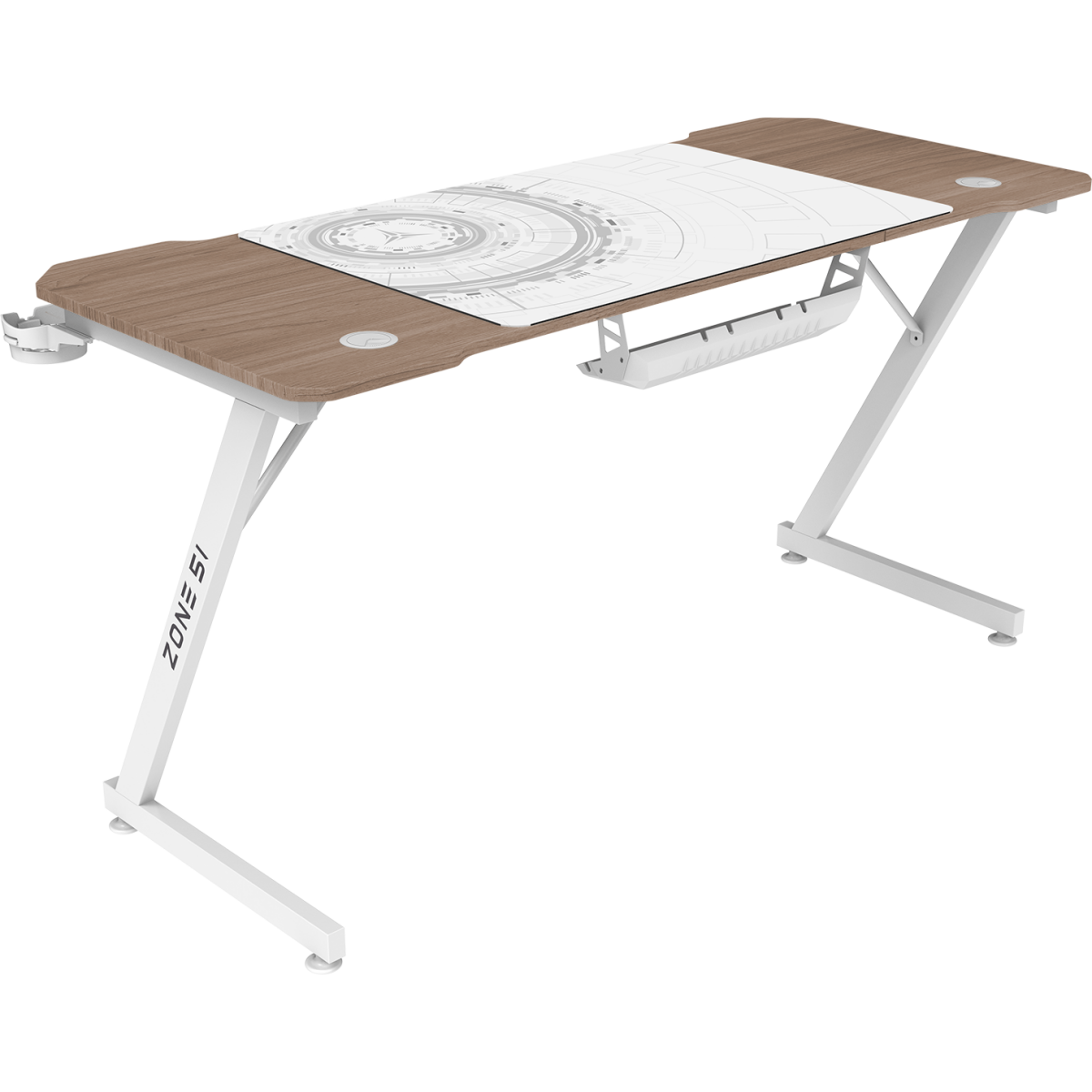 Компьютерный стол ZONE 51 TRINE 140 Wood/White - Z51-T4N-WD - фото 5