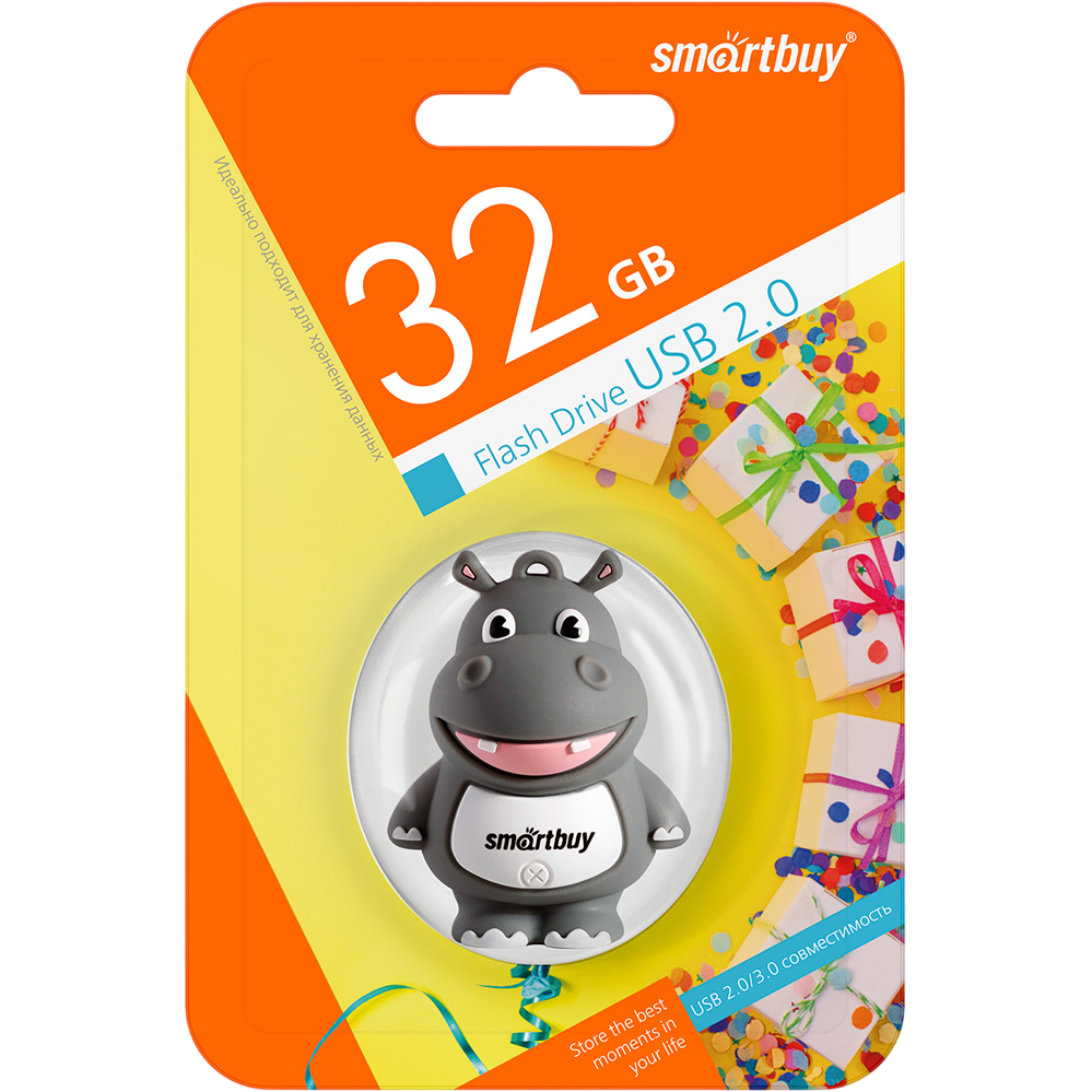 USB Flash накопитель 32GB SmartBuy Wild Hippo (SB32GBHip) - фото 4