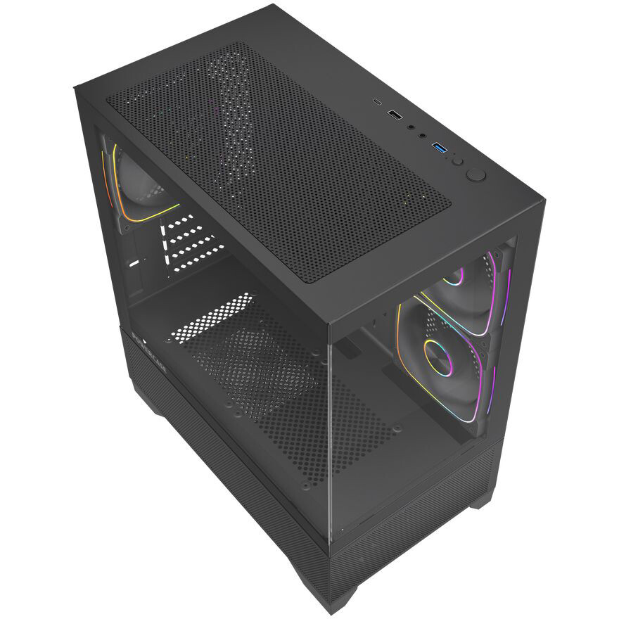 Корпус Powercase Vision Micro M4B Black (CVMM4FHB-A3) - фото 2