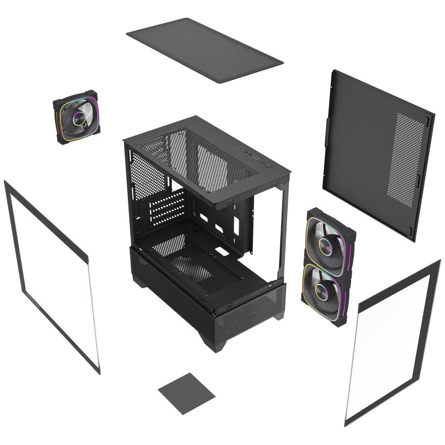 Корпус Powercase Vision Micro M4B Black (CVMM4FHB-A3) - фото 8