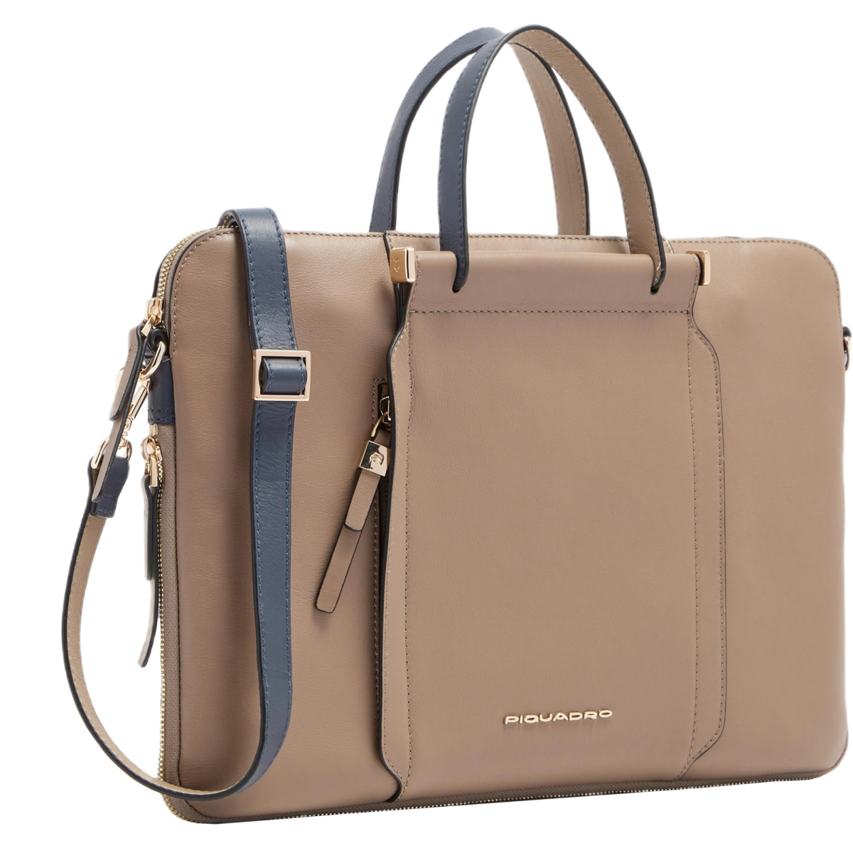 Сумка для ноутбука Piquadro Expandable Leather Work Bag for 14" Beige/Blue (CA6698W92/TOBLU) - фото 2