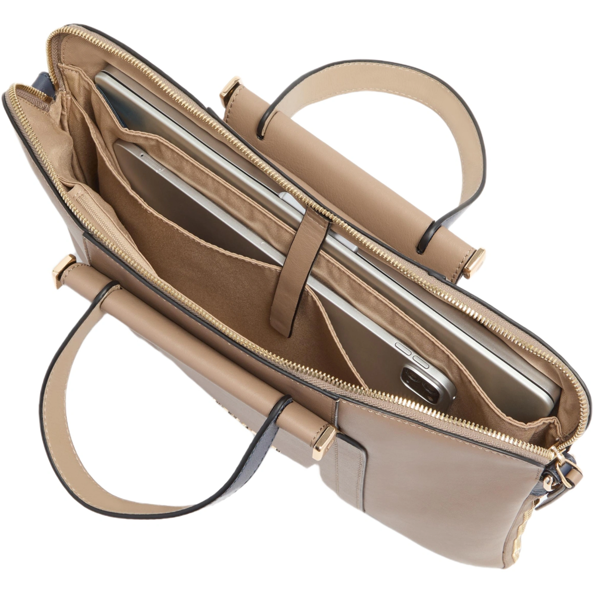Сумка для ноутбука Piquadro Expandable Leather Work Bag for 14" Beige/Blue (CA6698W92/TOBLU) - фото 5