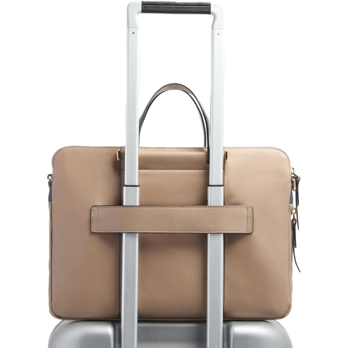 Сумка для ноутбука Piquadro Expandable Leather Work Bag for 14" Beige/Blue (CA6698W92/TOBLU) - фото 6