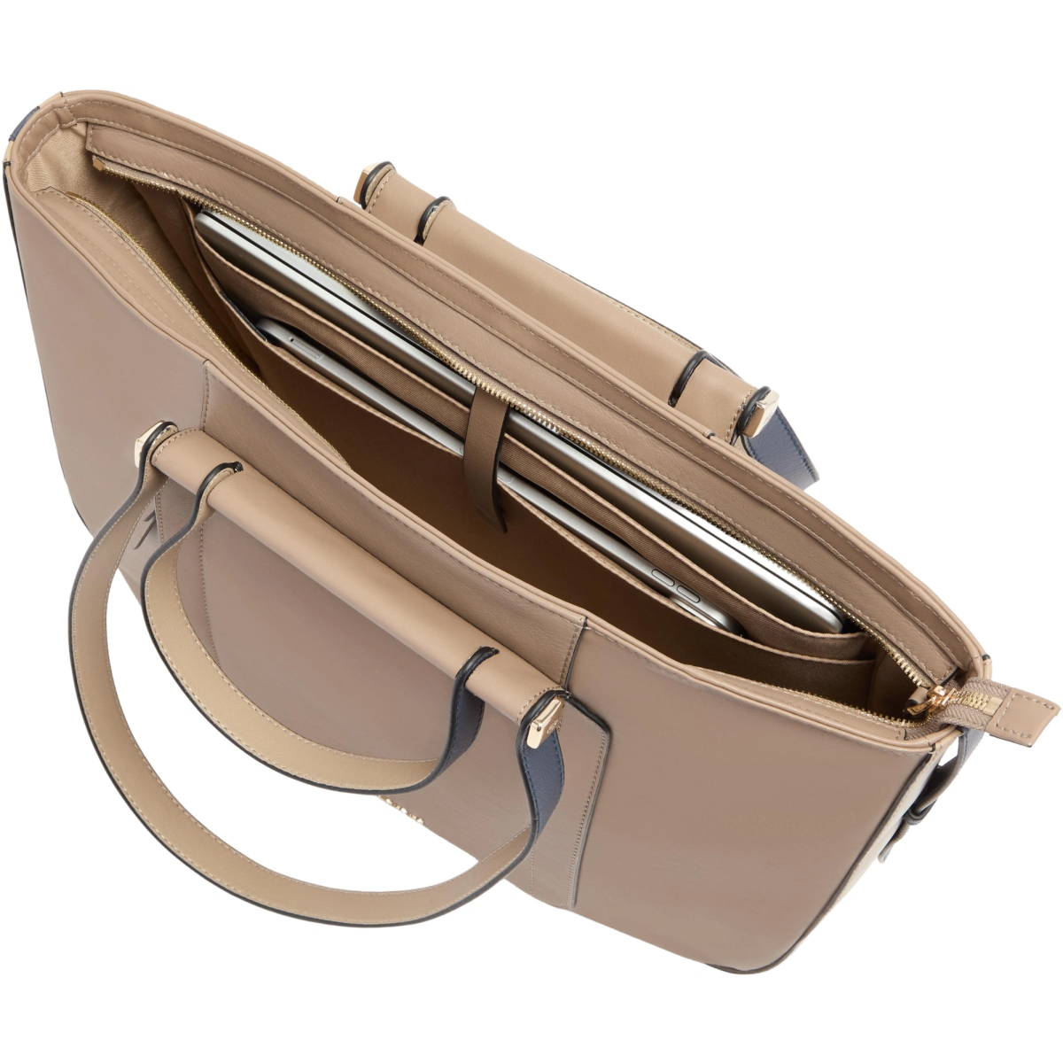 Сумка для ноутбука Piquadro Leather Tote 14" Beige/Blue (BD7136W92/TOBLU) - фото 5