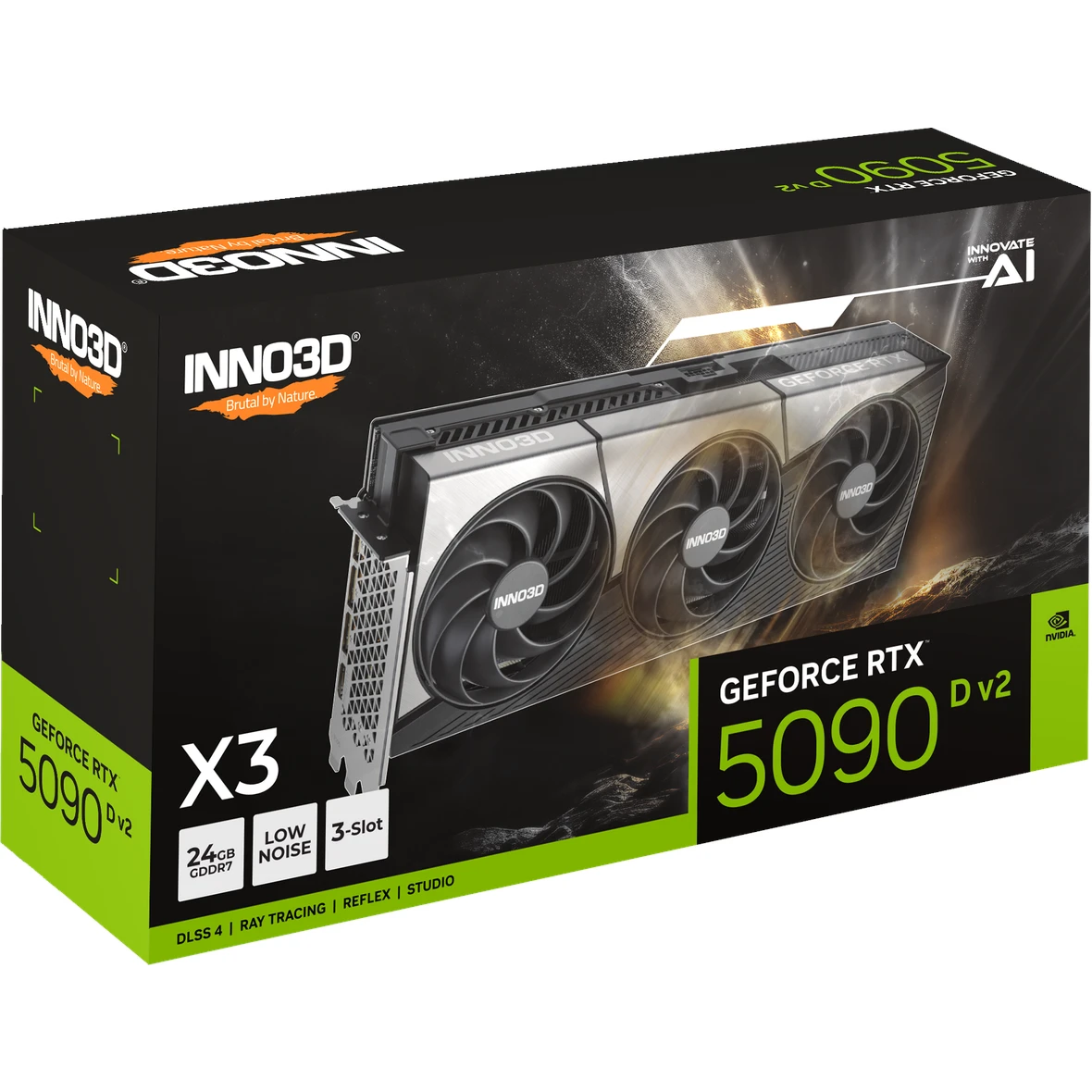 Видеокарта NVIDIA GeForce RTX 5090 D V2 INNO3D Midnight X3 24GB (Z509DV2-24D7-17593928) - фото 3