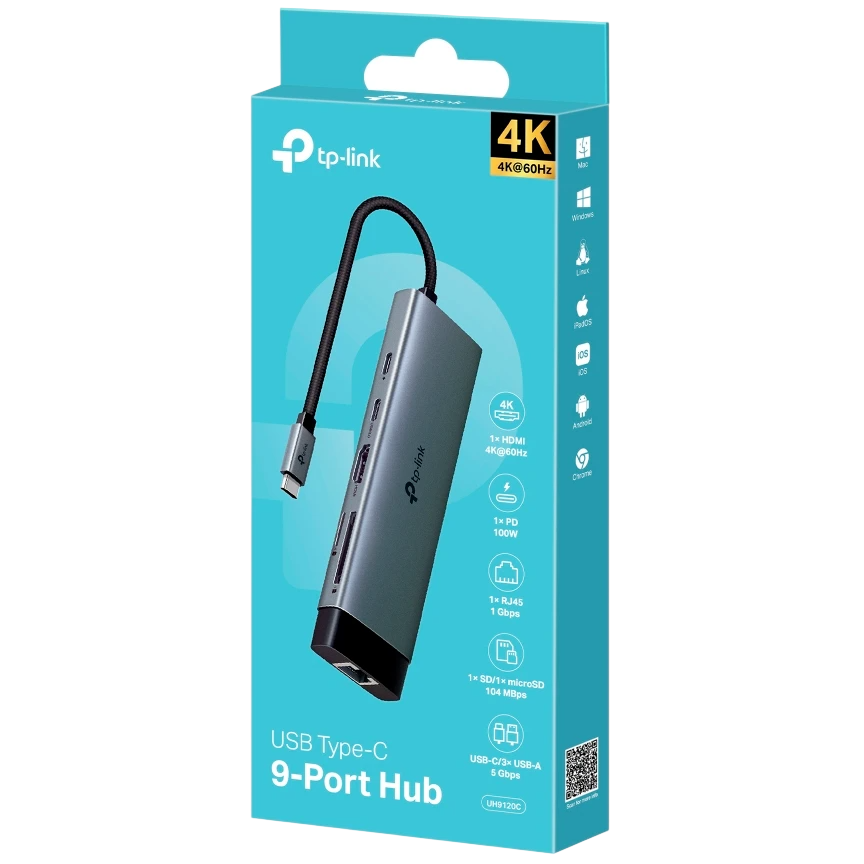 Док-станция TP-Link USB Type-C 9-in-1 Hub - UH9120C - фото 4