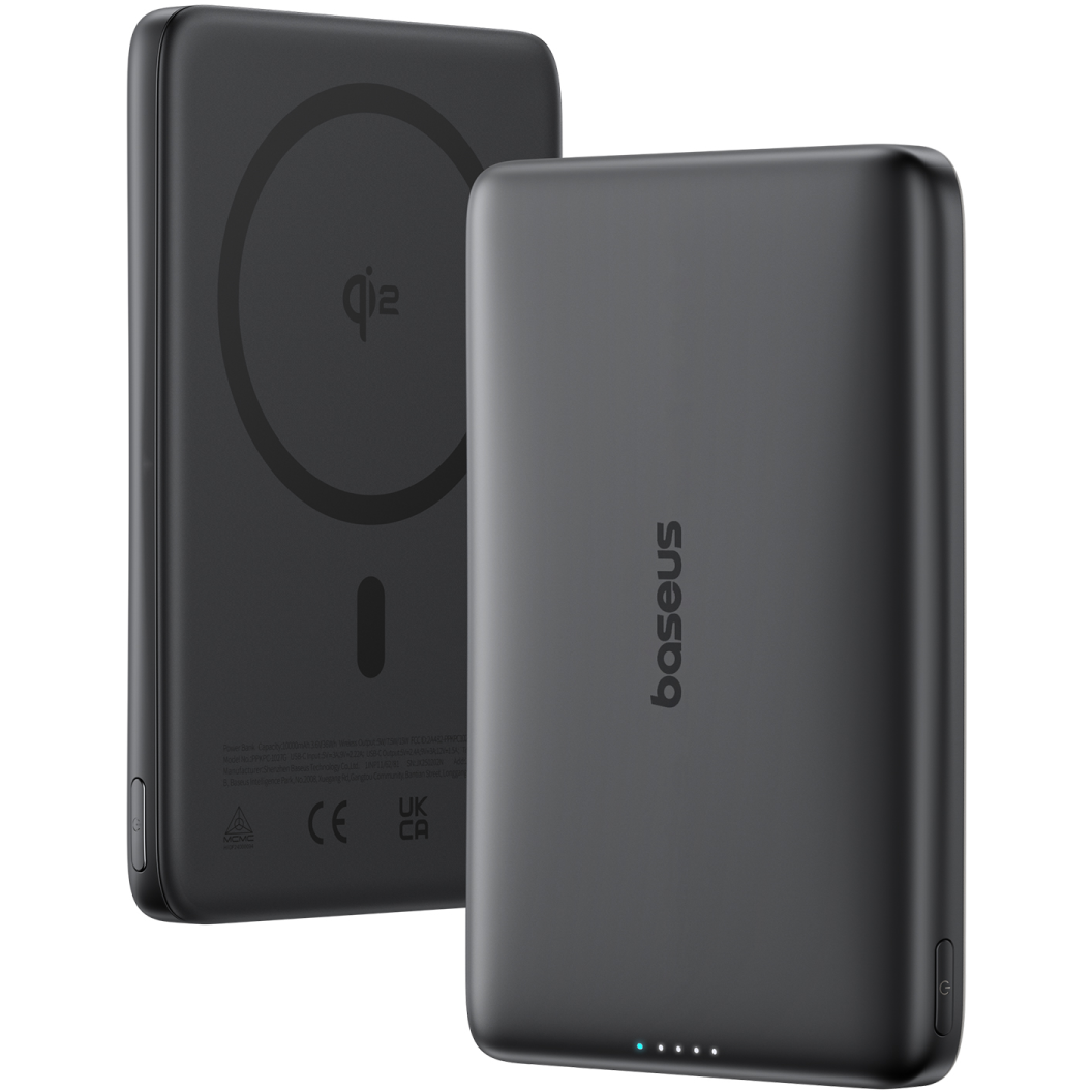 Внешний аккумулятор Baseus PicoGo Ultra-Slim Qi2 10000mAh 27W Black - E0027201 - фото 2