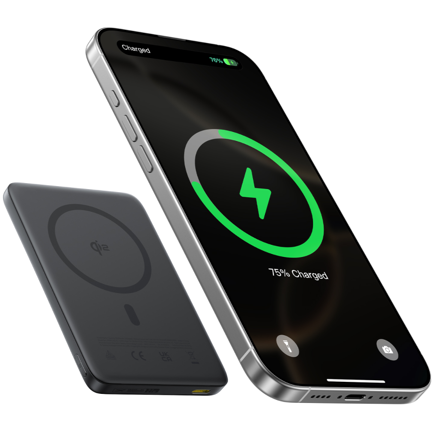 Внешний аккумулятор Baseus PicoGo Ultra-Slim Qi2 10000mAh 27W Black - E0027201 - фото 3