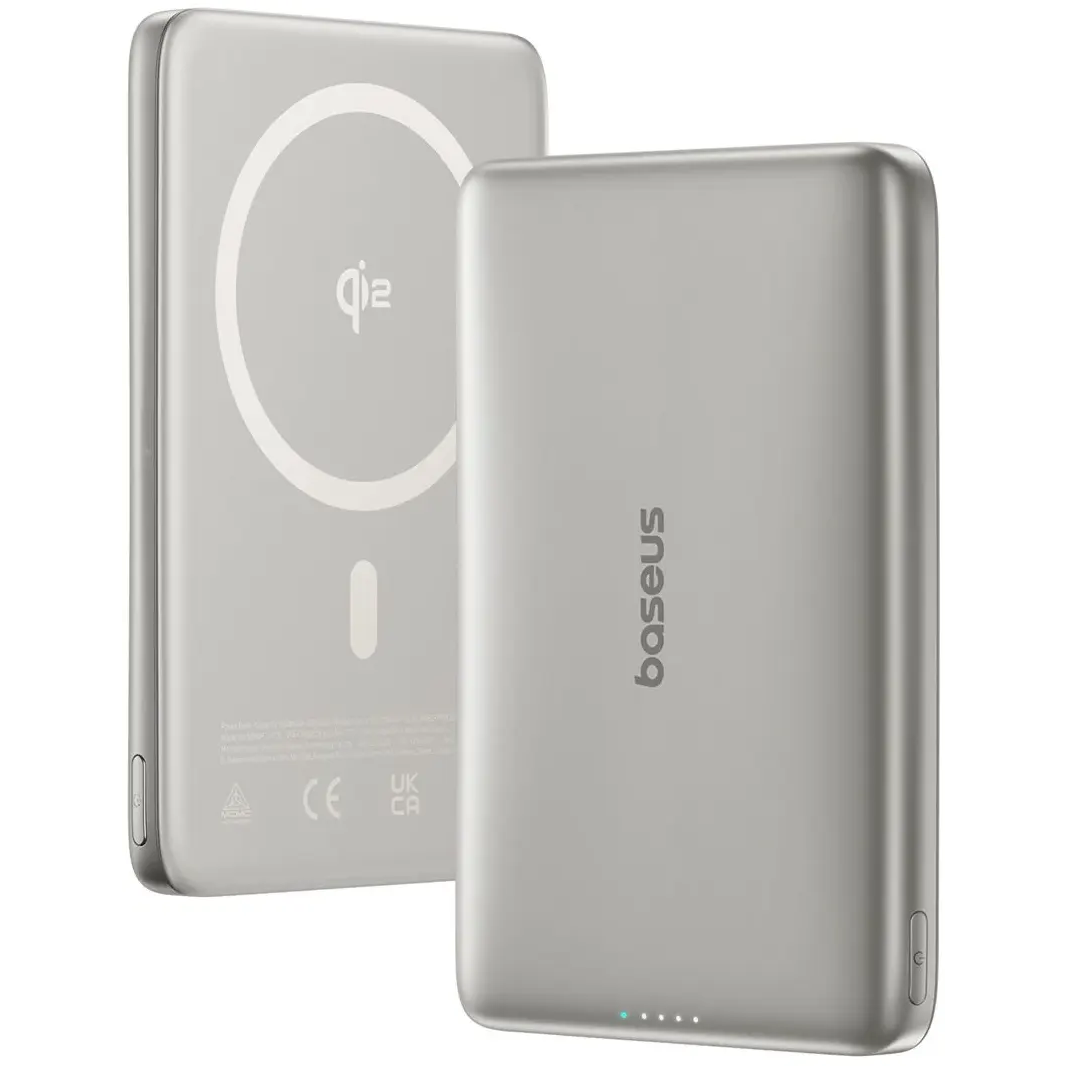 Внешний аккумулятор Baseus PicoGo Ultra-Slim Qi2 10000mAh 27W Titanium - E0027203 - фото 2