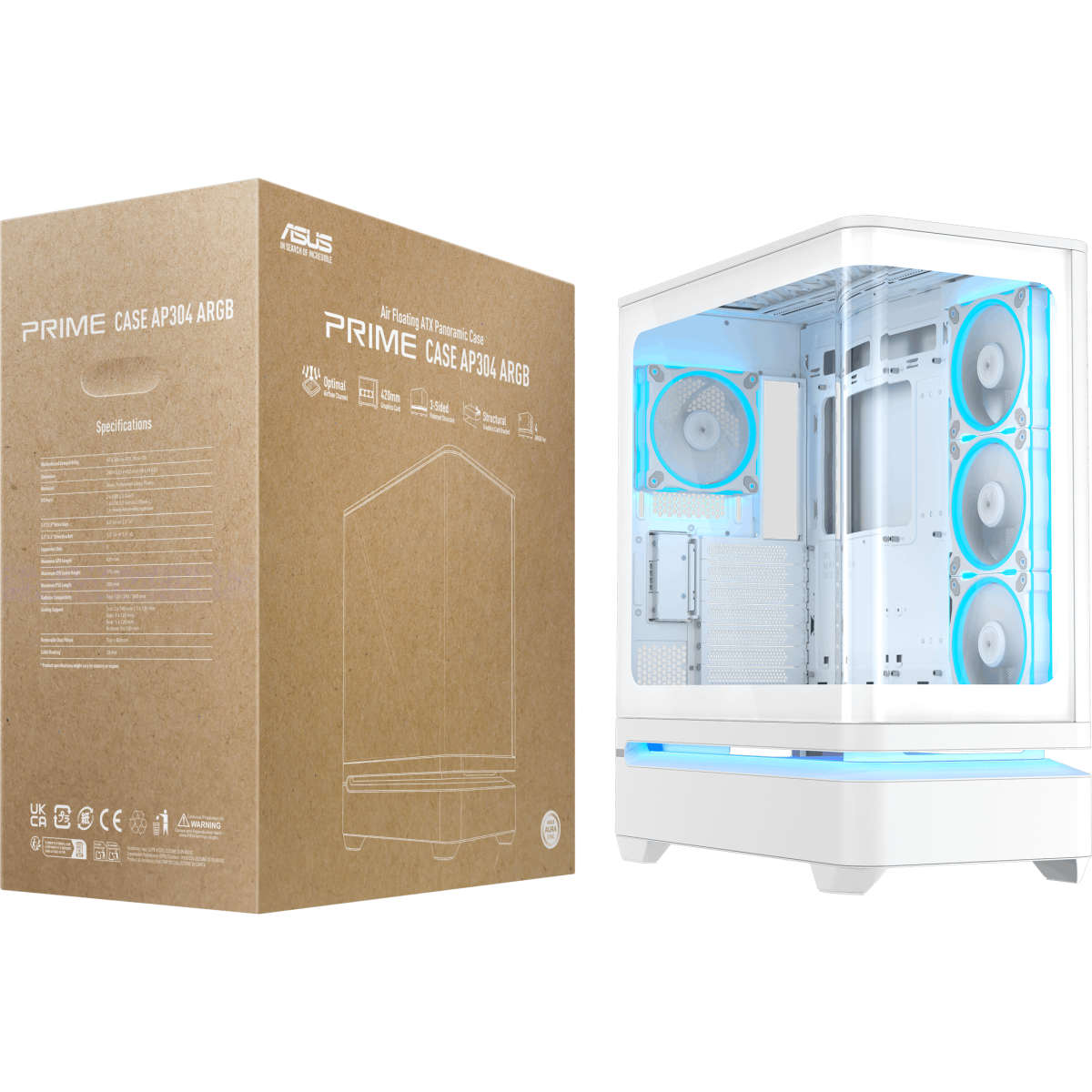 Корпус ASUS Prime AP304 TG ARGB White - 90DC0113-B19000 - фото 16