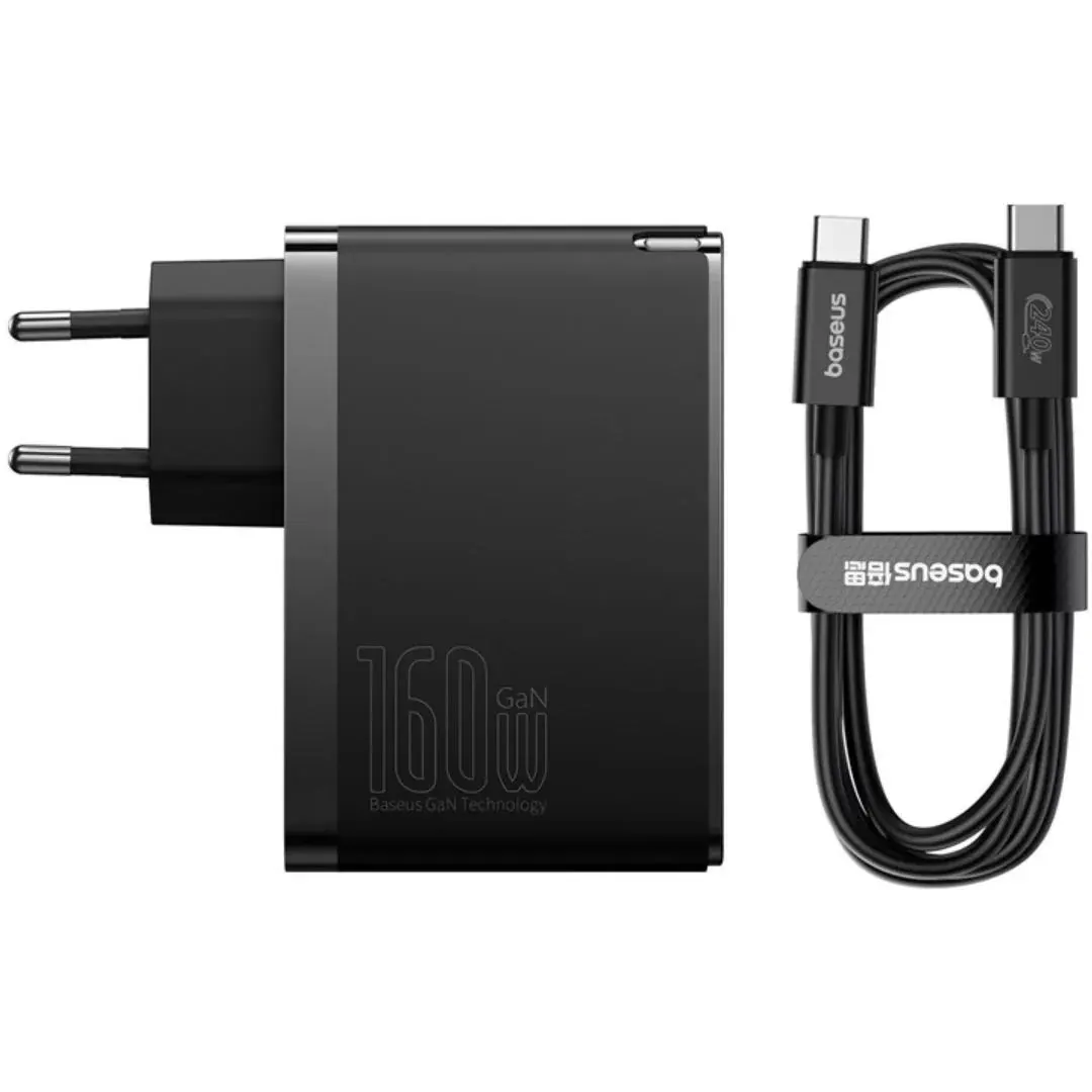 Сетевое зарядное устройство Baseus GaN5 Pro 160W Black + Type-C Cable - P10110825113-00 - фото 6