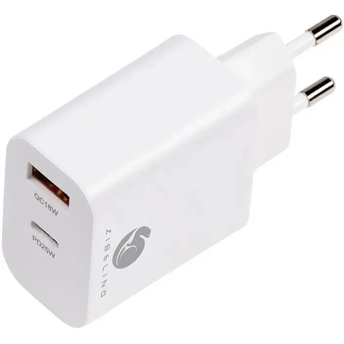 Сетевое зарядное устройство Zibelino ZC-MC-UA-PD-25W-WHT
