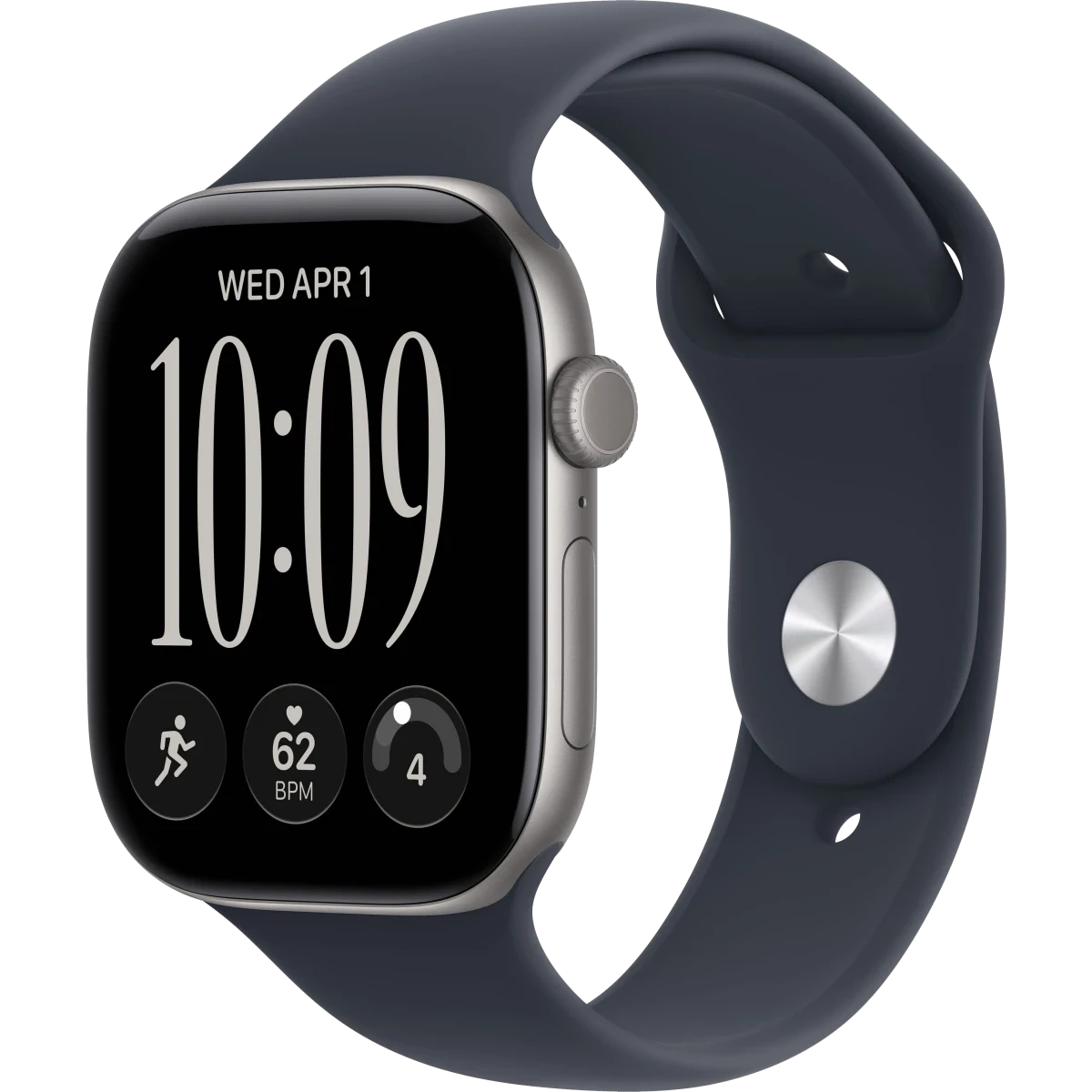 Умные часы Apple Watch Series 12 46mm Space Gray Aluminium Case with Navy Blue Sport Band M/L (MJEJ4)