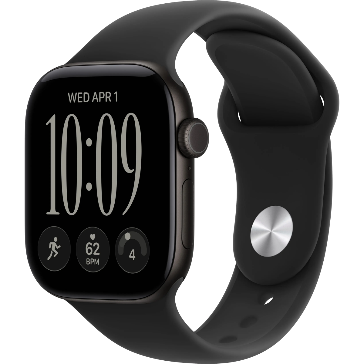 Умные часы Apple Watch Series 12 42mm Black Aluminium Case with Black Sport Band S/M (MJEA4)