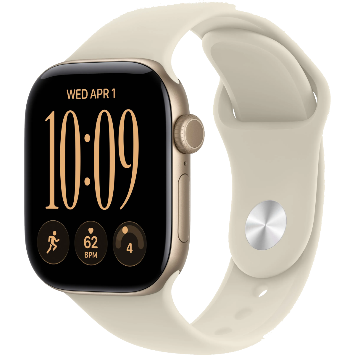 Умные часы Apple Watch Series 12 42mm Light Gold Aluminium Case with Sand Sport Band S/M (MJED4)