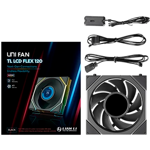 Вентилятор для корпуса Lian Li UNI Fan TL LCD Flex 120 Black - G9F.12TLLCD1F1B.R0 - фото 5