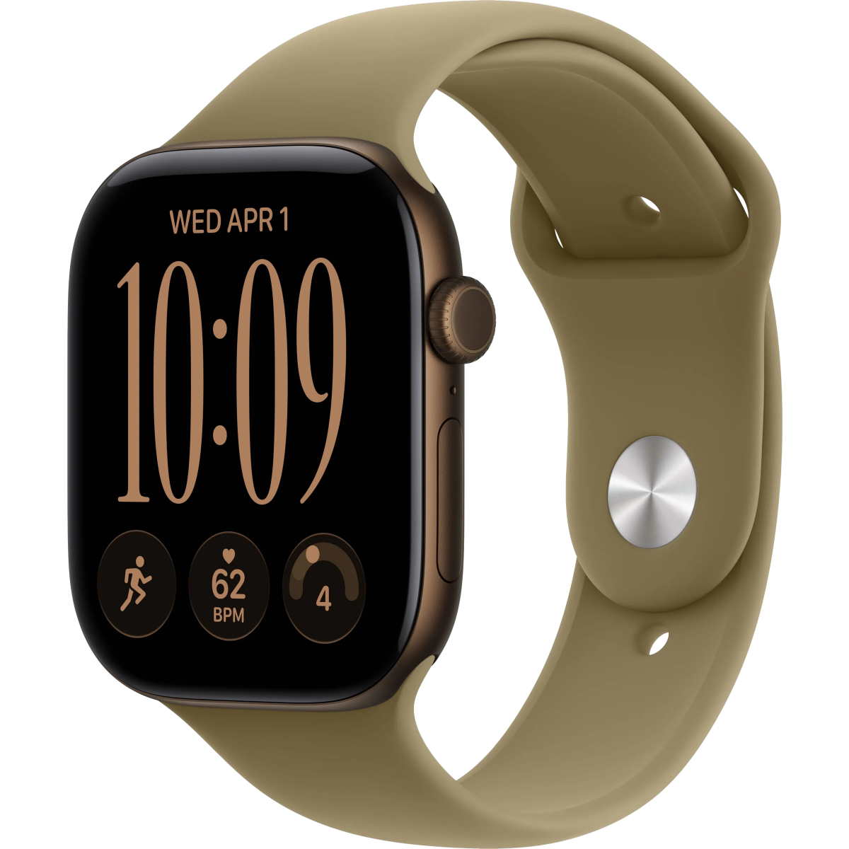 Умные часы Apple Watch Series 12 46mm Dark Bronze Aluminium Case with Olive Sport Band M/L (MJEU4)