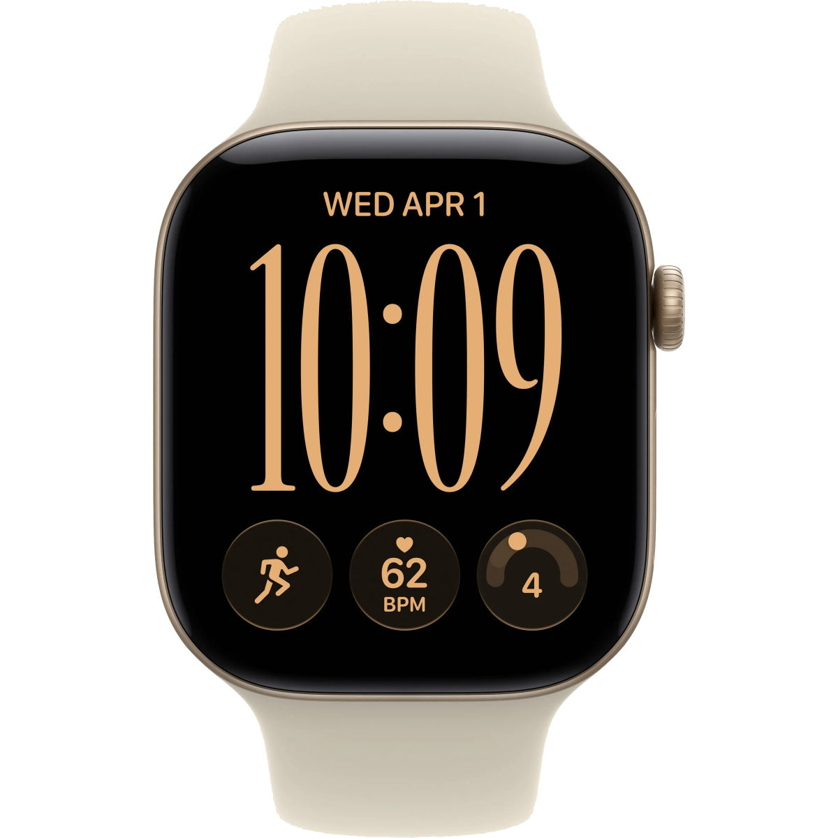 Умные часы Apple Watch Series 12 46mm Light Gold Aluminium Case with Sand Sport Band M/L (MJEP4) - фото 2