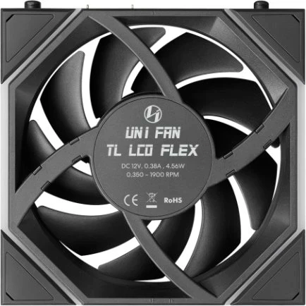Вентилятор для корпуса Lian Li UNI Fan TL LCD Flex Reverse 120 Black - G9F.12RTLLCD1F1B.R0 - фото 5