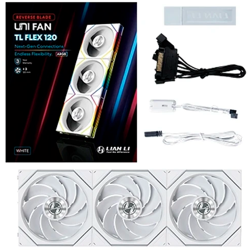 Вентилятор для корпуса Lian Li UNI Fan TL Flex Reverse 120 White (3 шт.) - G9F.12RTL1F3W.R0 - фото 9