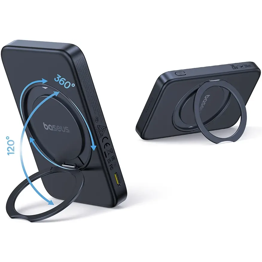 Внешний аккумулятор Baseus PicoGo Qi2 Magnetic 5000mAh 20W Cosmic Black - P10076802123-00 - фото 4