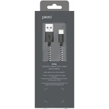 Кабель USB - Lightning, 1м, PERO DC04 Black/Silver (PRDC-048P1MSB)