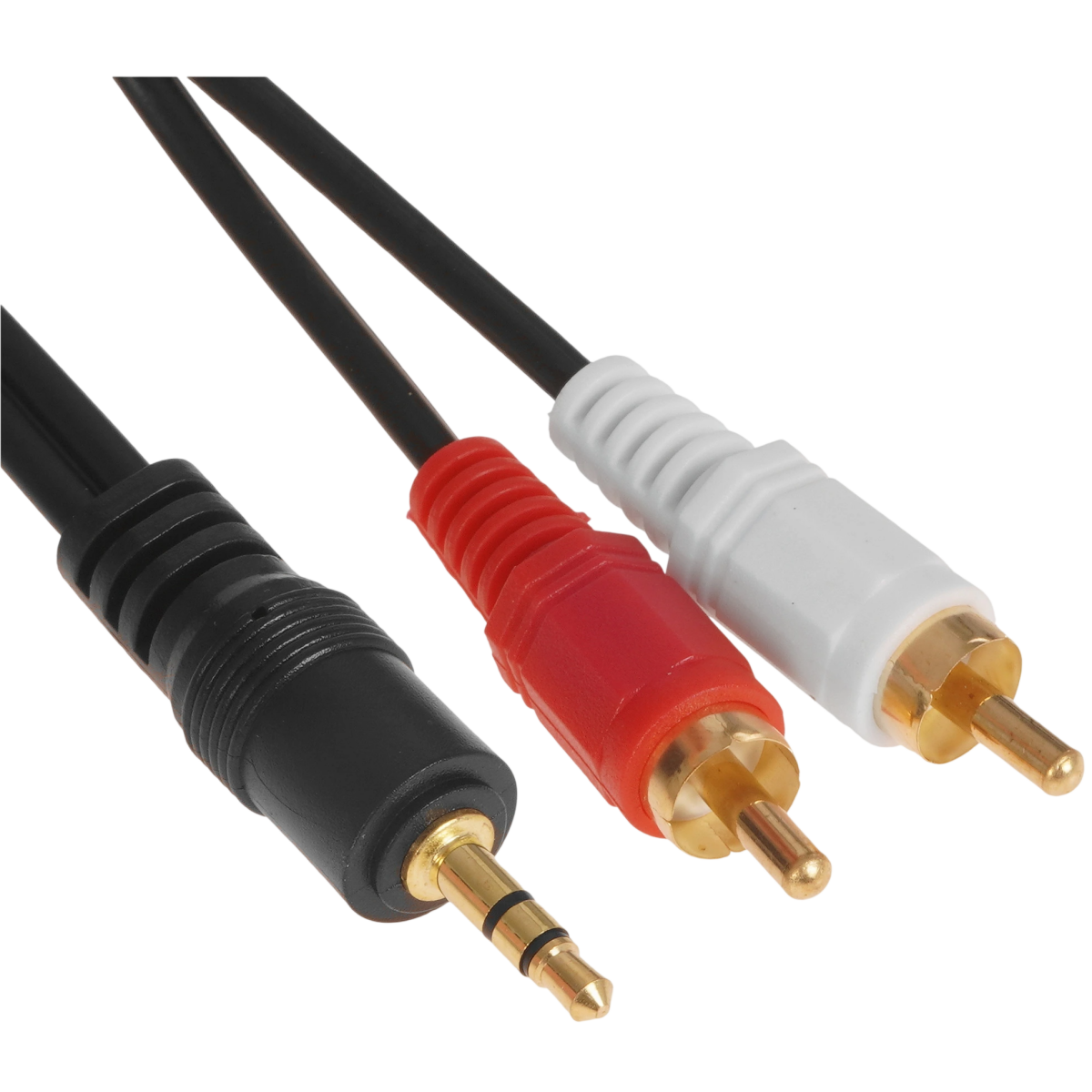 Кабель 3.5 Jack (M) - 2x RCA (M), 3м, Leef LF-CAB-AUXRCA-PVC-3 Black - LF-CAB-AUXRCA-PVC-3-black - фото 2