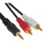 Кабель 3.5 Jack (M) - 2x RCA (M), 5м, Leef LF-CAB-AUXRCA-PVC-5 Black - LF-CAB-AUXRCA-PVC-5-black - фото 2