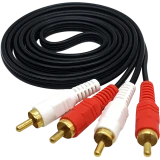 Кабель 2x RCA (M) - 2x RCA (M), 1м, Leef LF-CAB-RCA-PVC-1 Black (LF-CAB-RCA-PVC-1-black)