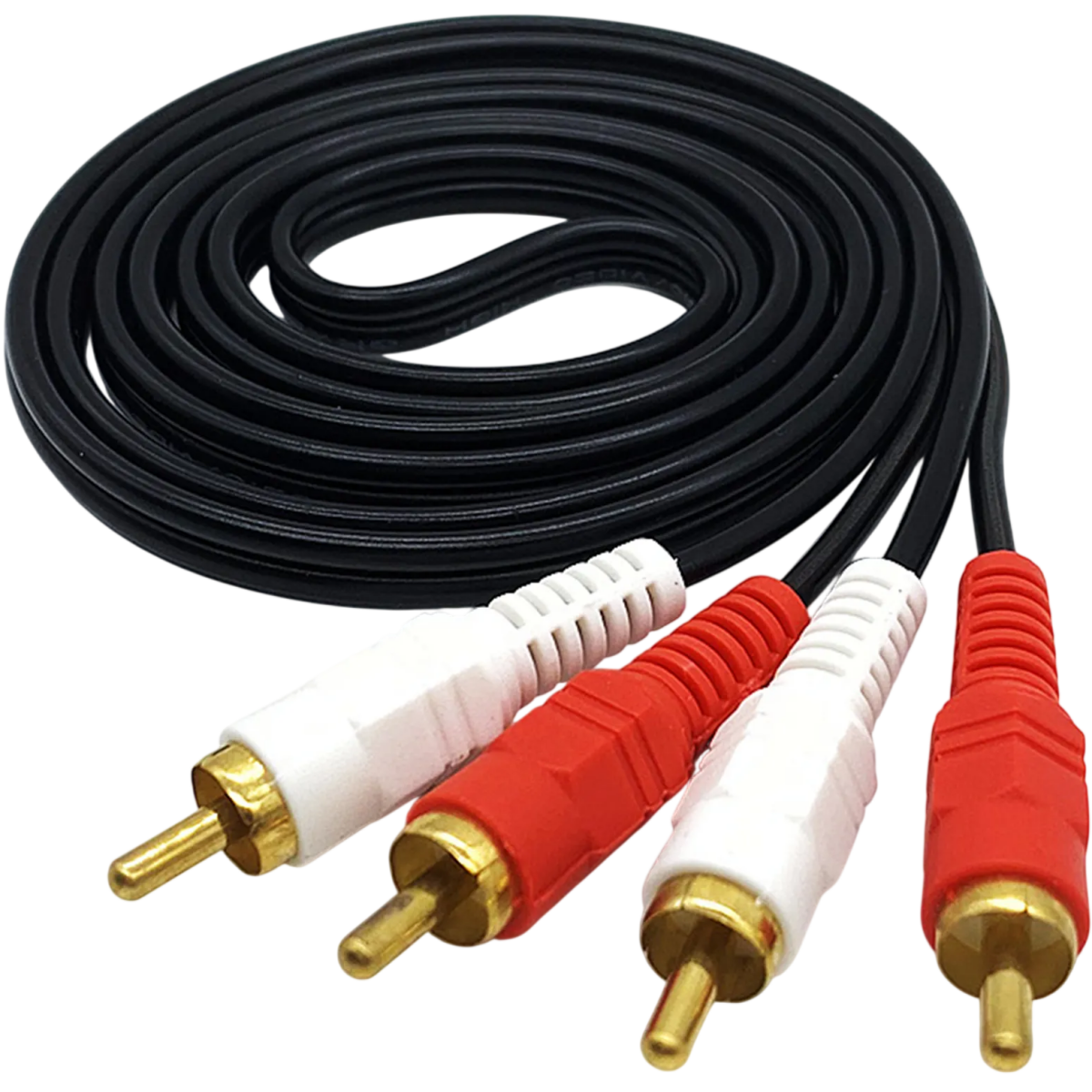 Кабель 2x RCA (M) - 2x RCA (M), 1м, Leef LF-CAB-RCA-PVC-1 Black - LF-CAB-RCA-PVC-1-black