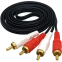 Кабель 2x RCA (M) - 2x RCA (M), 1м, Leef LF-CAB-RCA-PVC-1 Black - LF-CAB-RCA-PVC-1-black