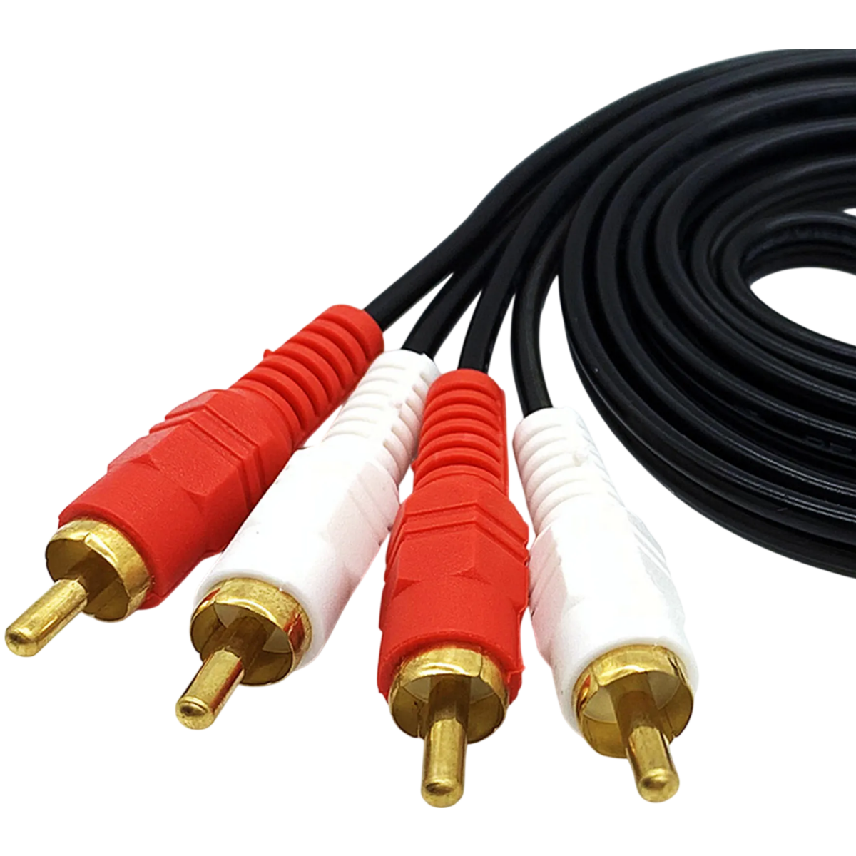 Кабель 2x RCA (M) - 2x RCA (M), 1м, Leef LF-CAB-RCA-PVC-1 Black - LF-CAB-RCA-PVC-1-black - фото 2