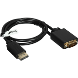 Кабель DisplayPort - VGA, 1м, Leef LF-CAB-DSPL1.4VGA-PVC-1 Black (LF-CAB-DSPL1.4VGA-PVC-1-black)