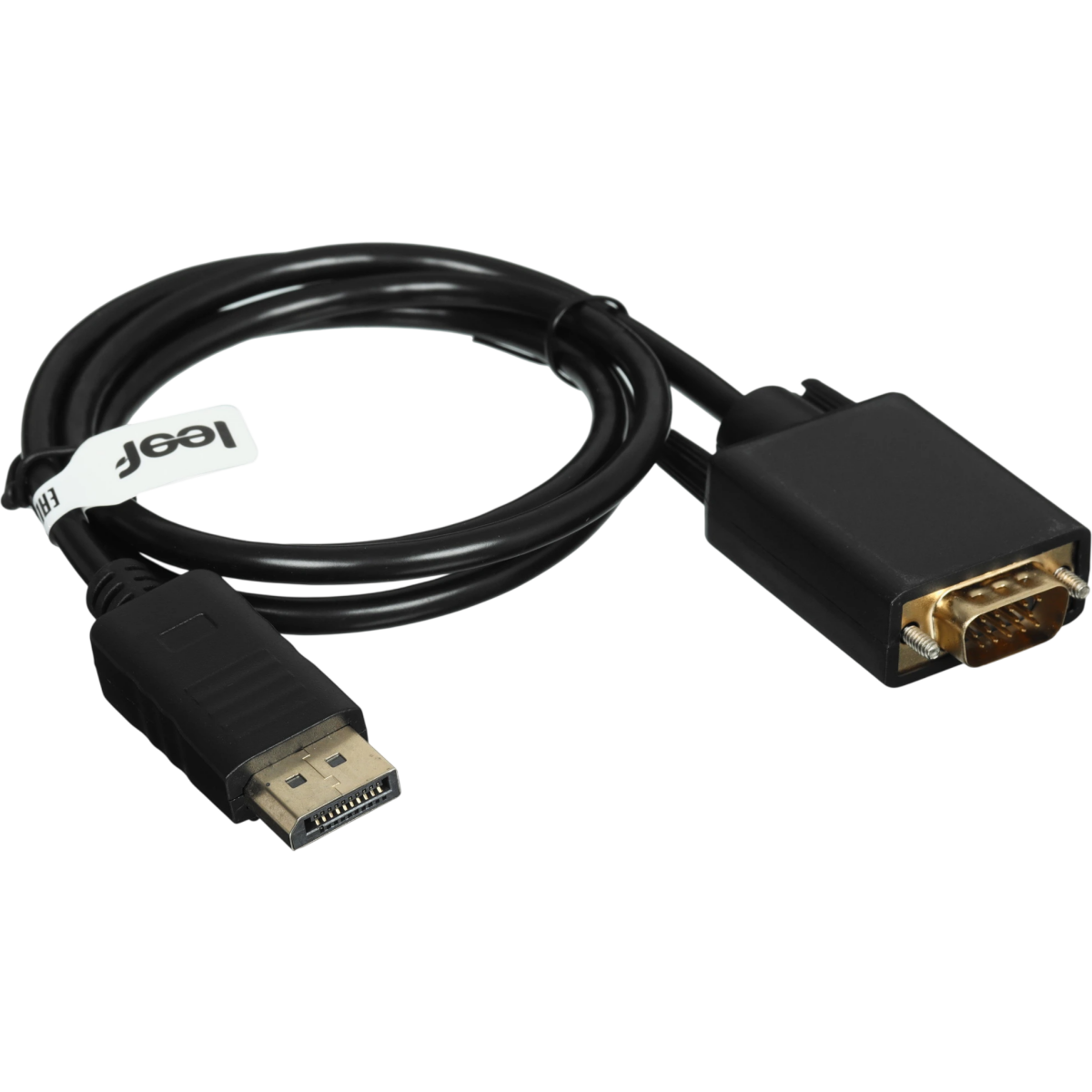 Кабель DisplayPort - VGA, 1м, Leef LF-CAB-DSPL1.4VGA-PVC-1 Black - LF-CAB-DSPL1.4VGA-PVC-1-black