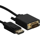 Кабель DisplayPort - VGA, 1м, Leef LF-CAB-DSPL1.4VGA-PVC-1 Black (LF-CAB-DSPL1.4VGA-PVC-1-black)