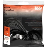 Кабель DisplayPort - VGA, 1м, Leef LF-CAB-DSPL1.4VGA-PVC-1 Black (LF-CAB-DSPL1.4VGA-PVC-1-black)