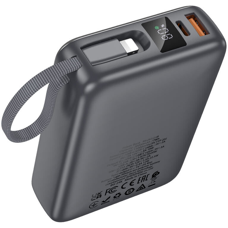 Внешний аккумулятор HOCO Q39 Eminente Metal Grey - 649094 - фото 3
