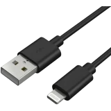 Кабель USB - Lightning, 1м, Leef LF-CAB02-LGHT-PVC-1 Black (LF-CAB02-LGHT-PVC-1-black)