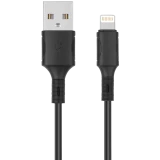 Кабель USB - Lightning, 1м, Leef LF-CAB03-LGHT-PVC-1 Black (LF-CAB03-LGHT-PVC-1-black)