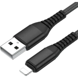 Кабель USB - Lightning, 1м, Leef LF-CABNLN-LGHT-1 Black (LF-CABNLN-LGHT-1-black)