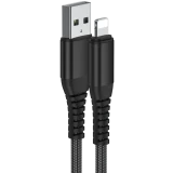 Кабель USB - Lightning, 1м, Leef LF-CABNLN-LGHT-1 Black (LF-CABNLN-LGHT-1-black)