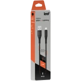 Кабель USB - Lightning, 1м, Leef LF-CABNLN-LGHT-1 Black (LF-CABNLN-LGHT-1-black)