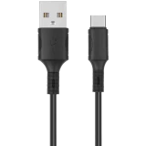 Кабель USB - USB Type-C, 1м, Leef LF-CAB03-A/C-PVC-1 Black (LF-CAB03-A/C-PVC-1-black)