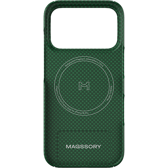 Чехол Magssory Apple iPhone 18 Pro Aramid Frame Case Green - CFB054g - фото 3