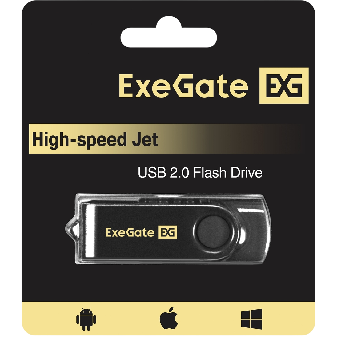 USB Flash накопитель 4GB ExeGate Jet Black (EX302029RUS) - фото 7