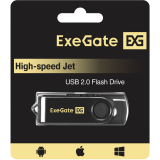 USB Flash накопитель 64GB ExeGate Jet Black (EX302054RUS)