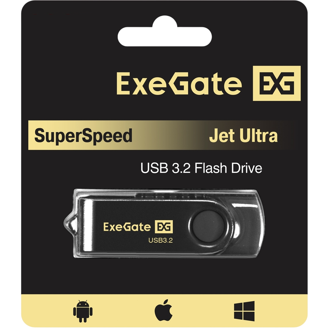 USB Flash накопитель 32GB ExeGate Jet Ultra Black (EX302049RUS) - фото 7