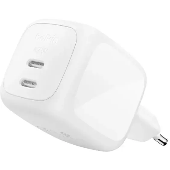 Сетевое зарядное устройство Belkin BoostCharge Pro Dual USB-C GaN 67W White - WCH020kqWH