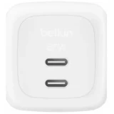 Сетевое зарядное устройство Belkin BoostCharge Pro Dual USB-C GaN 67W White (WCH020kqWH)