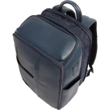 Рюкзак для ноутбука Piquadro Expandable Leather Travel Backpack 15.6" Blue (CA7162W137/BLU)